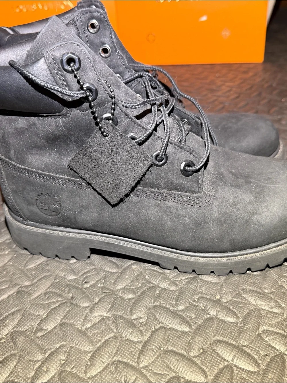 Timberland Boys Black Nubuck Lace-Up Boots No box  Worn 3 times
